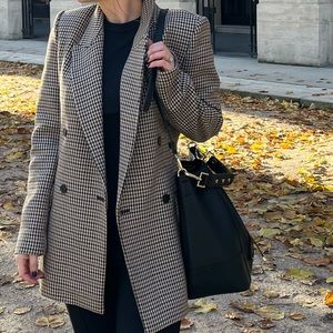 Zara checkered double breasted blazer